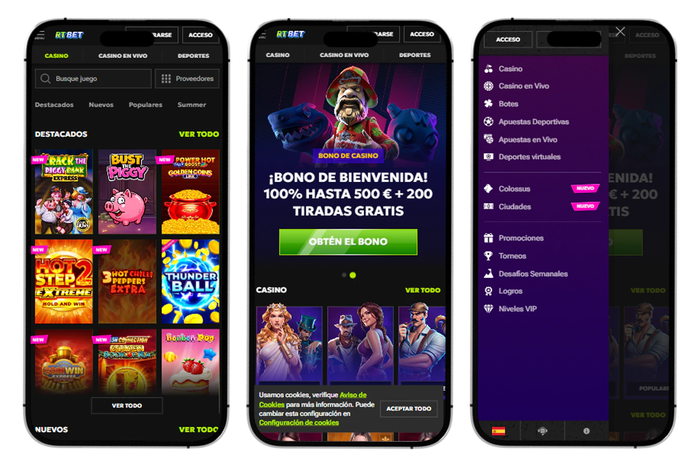 Uso de la plataforma RTBet Casino desde smartphones y dispositivos móviles